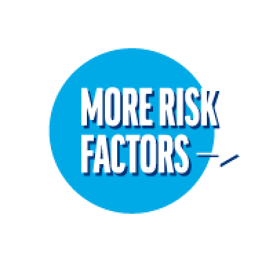 Icon of MORE RISK FACTORS with arrow to link to the Education Section