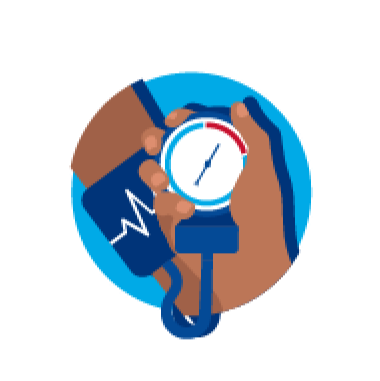 Icon representing a blood pressure sleeve on an arm
