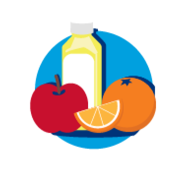 Icon representing fruits and juice